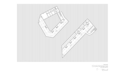 Viviendas Hornbach en Zurich Diseño de plano de planta sótano de Cruz y Ortiz Arquitectos