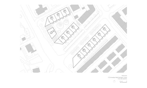 Viviendas Hornbach en Zurich Diseño de plano de planta tercera de Cruz y Ortiz Arquitectos