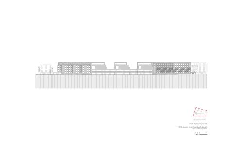 Viviendas Hornbach en Zurich Diseño de plano de planta quinta de Cruz y Ortiz Arquitectos