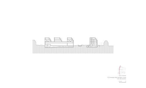 Viviendas Hornbach en Zurich Diseño de plano de sección transversal de conjunto de Cruz y Ortiz Arquitectos