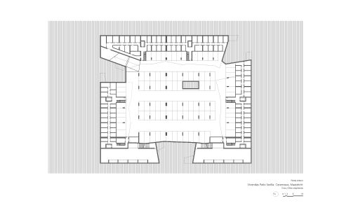 Viviendas el Patio Sevilla en Ceramique Maastricht Diseño de los Planos de Planta Sotano Cruz y Ortiz Arquitectos