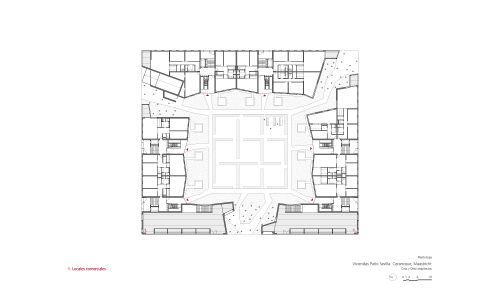 Viviendas el Patio Sevilla en Ceramique Maastricht Diseño de los Planos de Planta Baja Cruz y Ortiz Arquitectos