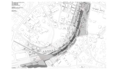 Facultades de Campus Universitario Supsi en Lugano Diseño de plano de plano de situación Cruz y Ortiz Arquitectos