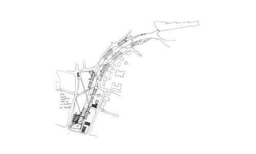 Facultades de Campus Universitario Supsi en Lugano Diseño de croquis de conjunto en planta Cruz y Ortiz Arquitectos