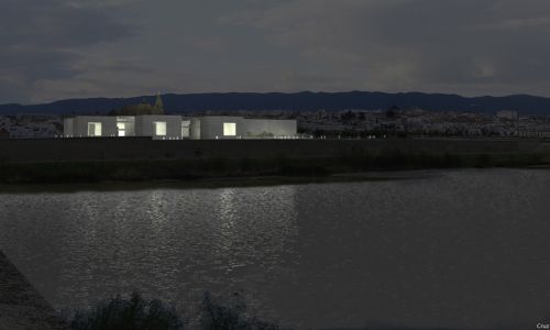 Centro de Arte en Córdoba. Diseño Nocturno con el rio guadalquivir. Cruz y Ortiz Arquitectos