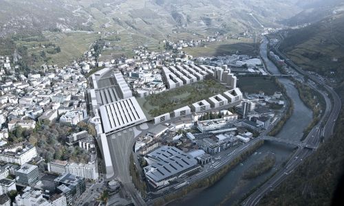 Estación de Ferrocarril de Bolzano Diseño de viviendas y oficinas de Cruz y Ortiz Arquitectos