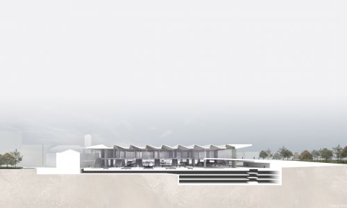 Estación de Ferrocarril de Bolzano Diseño de sección de cubierta de andenes y aparcamientos de Cruz y Ortiz Arquitectos