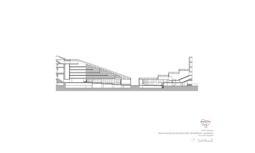 Museo Reina Sofia ampliacion y Diseño del plano de la Seccion Transversal Cruz y Ortiz Arquitectos
