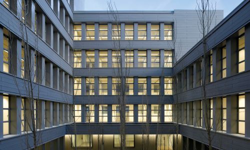 Oficinas de la Junta de Andalucía en Granada Diseño de jardín de patio de Cruz y Ortiz Arquitectos