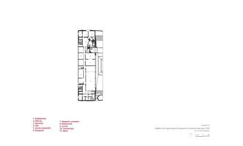 Pabellon de España en la Expo 2000 en Hannover Diseño del Plano de Entreplanta solo Restaurante Cruz y Ortiz Arquitectos