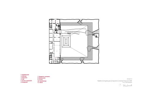 Pabellon de España en la Expo 2000 en Hannover Diseño del Plano de Entreplanta Cruz y Ortiz Arquitectos