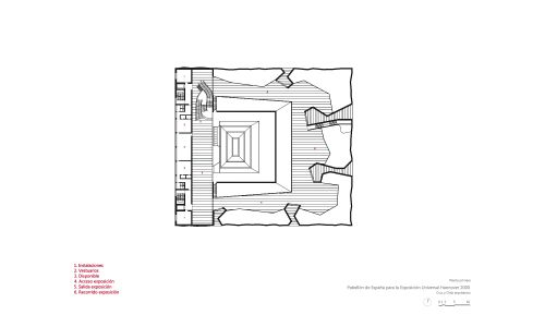 Pabellon de España en la Expo 2000 en Hannover Diseño del Plano de Entreplanta Cruz y Ortiz Arquitectos