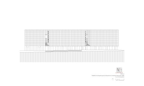 Pabellon de España en la Expo 2000 en Hannover Diseño del Plano Alzado Sur Cruz y Ortiz Arquitectos