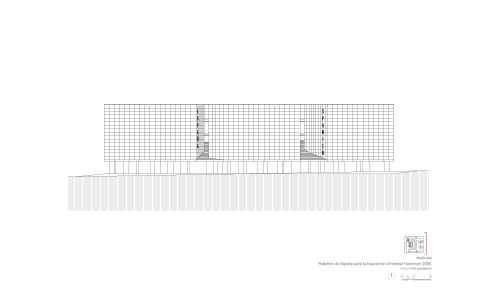 Pabellon de España en la Expo 2000 en Hannover Diseño del Plano Alzado Este Cruz y Ortiz Arquitectos