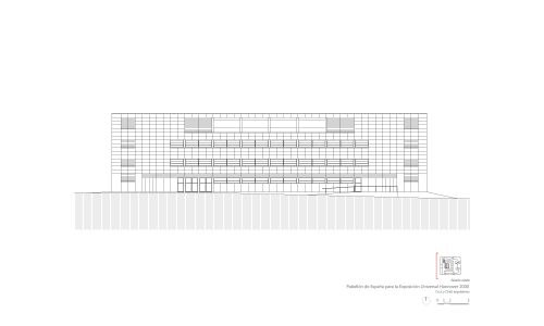 Pabellon de España en la Expo 2000 en Hannover Diseño del Plano Alzado OEste Cruz y Ortiz Arquitectos