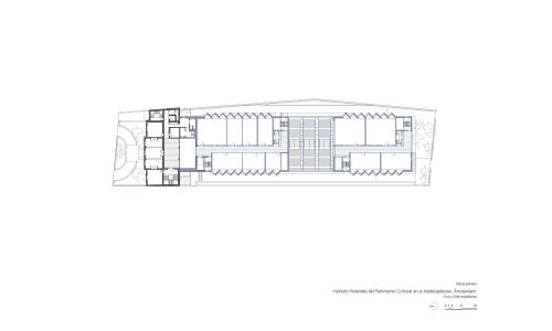 Instituto holandes del patrimonio de cultura en atelier Diseño de plano de planta primera Cruz y Ortiz Arquitectos