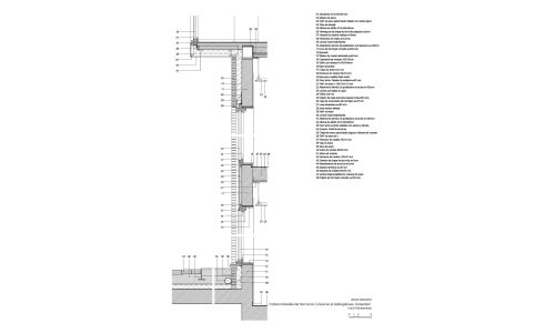 Instituto holandes del patrimonio de cultura en atelier Diseño de plano de detalle vertical Cruz y Ortiz Arquitectos