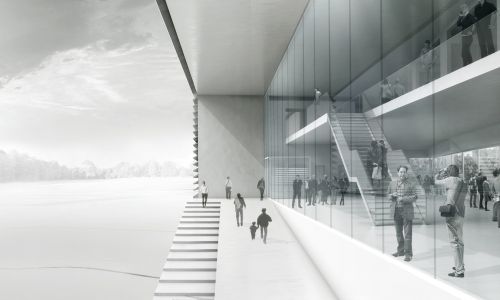 Estadio de fútbol Lausanne Tuilere Diseño interior de graderio y palcos Cruz y Ortiz Arquitectos