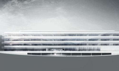 Instituto de Investigación de Biomedicina Bellinzona Diseño exterior de fachada acristalada de vidrio Cruz y Ortiz Arquitectos