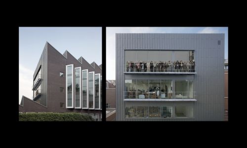 Instituto holandes del patrimonio de cultura en atelier Diseño exterior de ventanas y balcon de alzado con restauradores Cruz y Ortiz Arquitectos