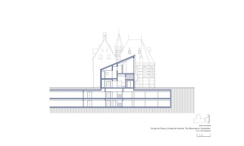 Entrance Building del Rijksmuseum en Amsterdam Diseño de plano de sección transversal Cruz y Ortiz Arquitectos