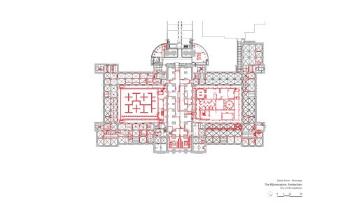 The Rijksmuseum Main Building Amsterdam Diseño plano de planta de demolición Cruz y Ortiz Arquitectos