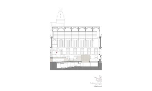 The Rijksmuseum Main Building Amsterdam Diseño plano de sección transversal de patio oeste Cruz y Ortiz Arquitectos