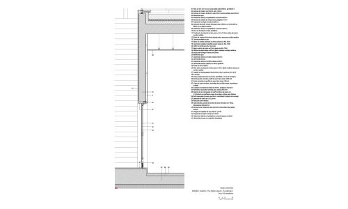 Asian Pavilion de Rijksmuseum en Amsterdam Diseño de plano de detalle constructivo de fachada y ventanal Cruz y Ortiz Arquitectos