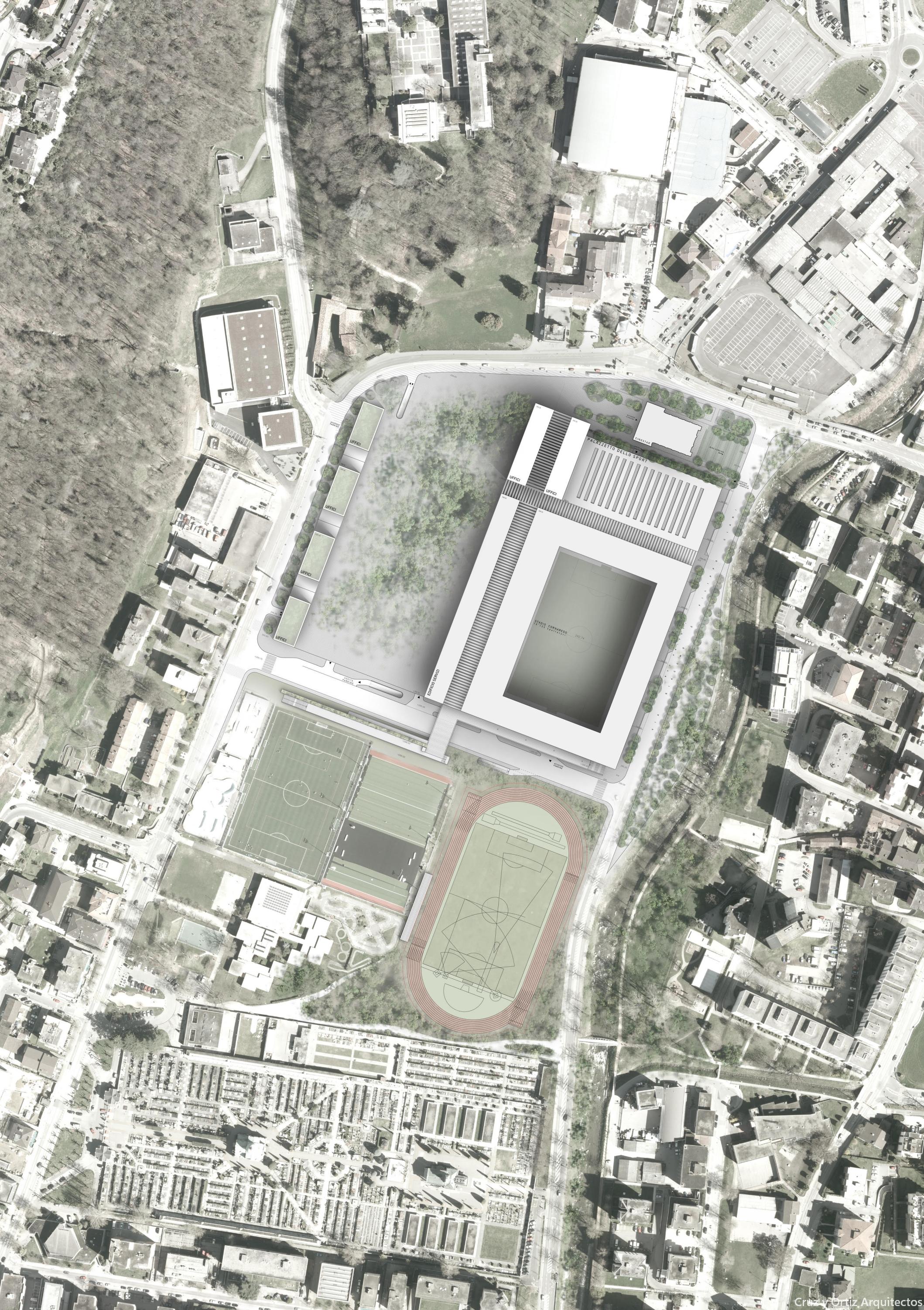 Stadio di Cornaredo / Cornaredo Stadium, FC Lugano, Google Earth