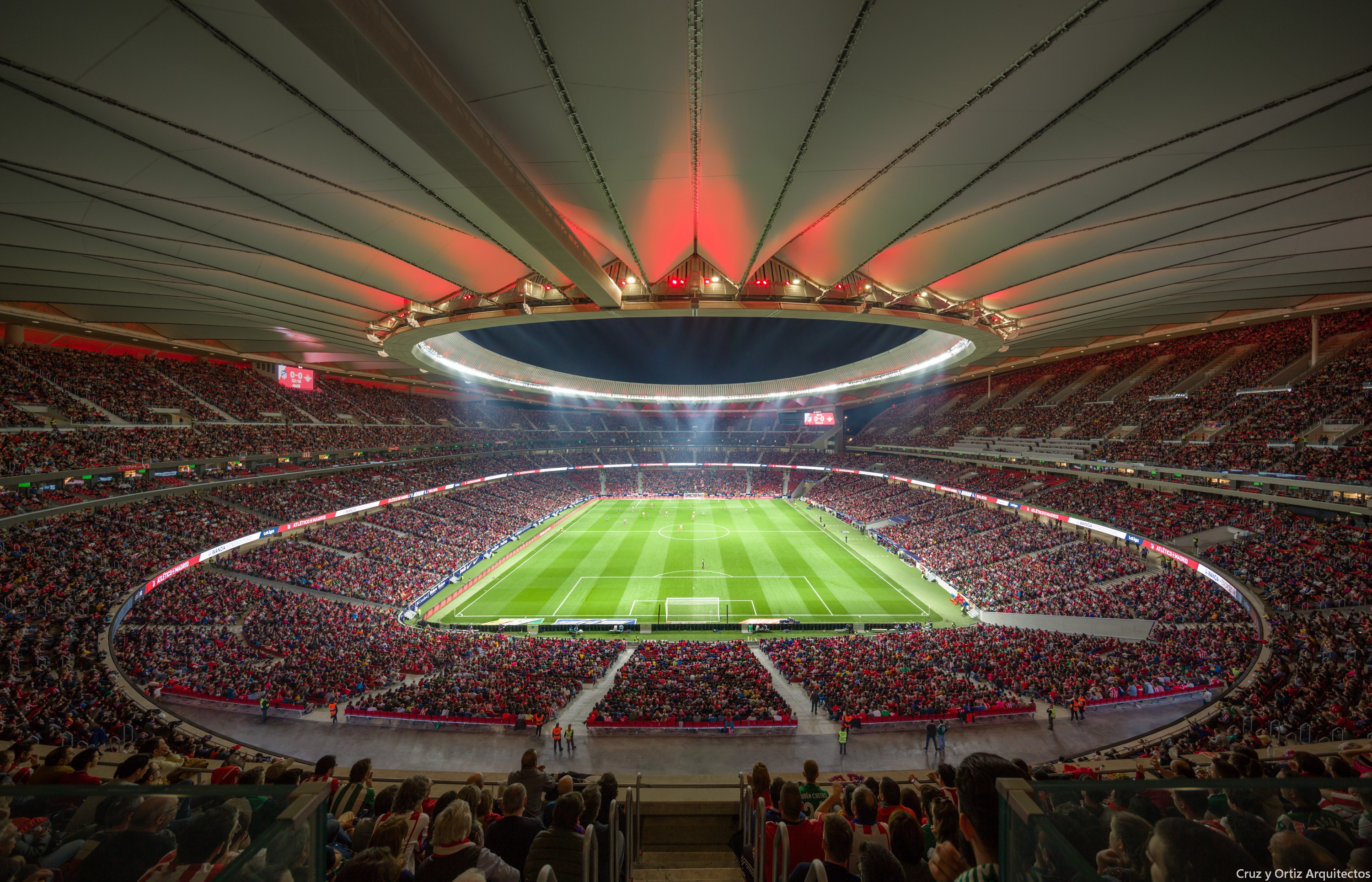 Обзор стадионов. Wanda Metropolitano стадион. Стадион Метрополитано Атлетико Мадрид. Мадрид Estadio Wanda Metropolitano.