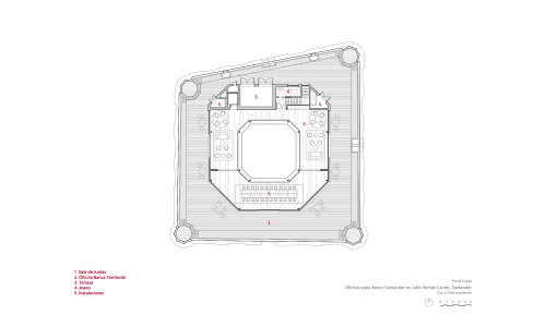 Oficinas-Banco-Santander-Hernan-Cortes-offices-headquarters-Cruz-y-Ortiz-Arquitectos-planos_CYO_12-planta-cuarta